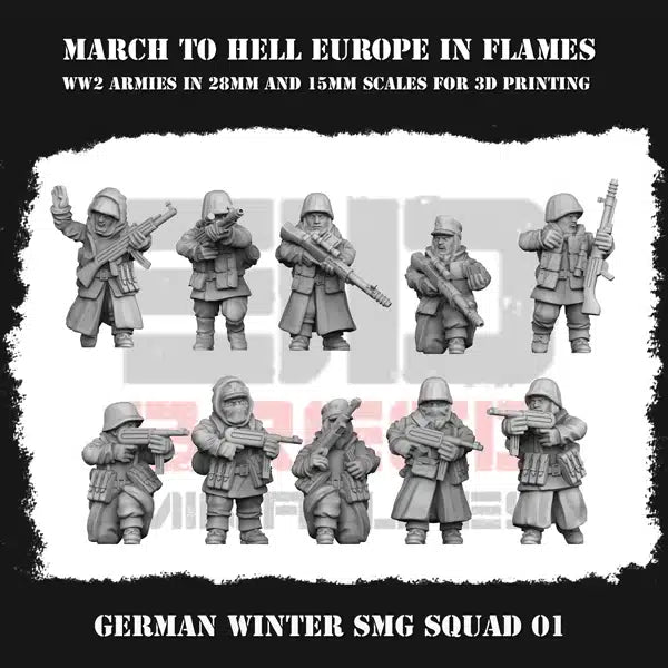 WW2 GERMAN EIF SMG 01 | 3DBreed 15mm Wargaming Miniatures