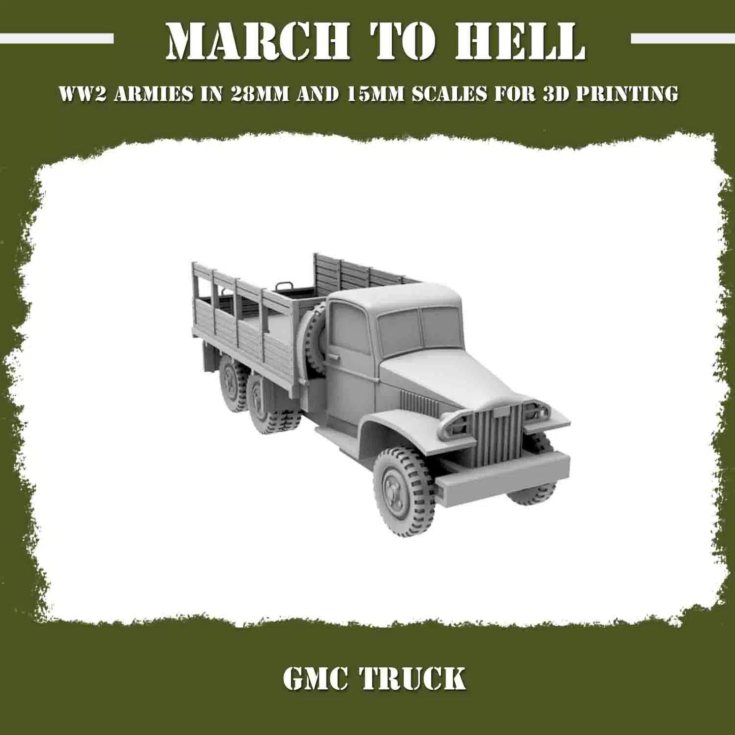 WW2 UNITES STATES MARINES (USM) GMC TRUCK | 3DBreed 15mm Wargaming Miniatures