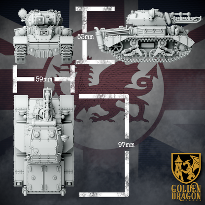 British Empire Drop Tank Mk. V Gareth | Golden Dragon Games Weird WW2 Role Playing Miniatures