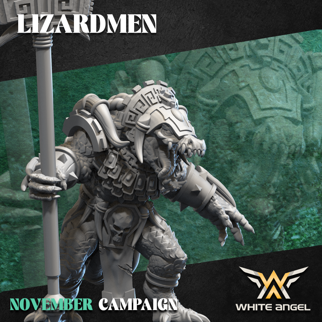 Lizardmen Ancient Crocogator | White Angel 28/32mm Fantasy Wargaming Miniatures