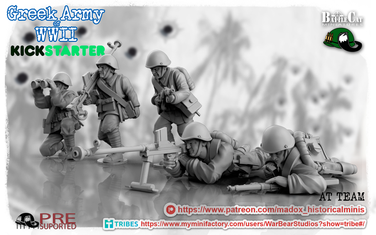 WW2 Greek AT Teams | Battlecat 28mm Historical Wargaming Miniatures Role Playing Miniatures