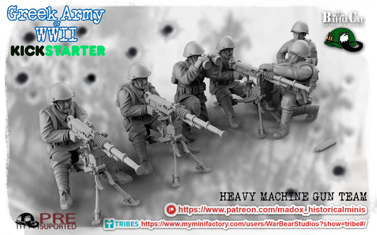 WW2 Greek HMG Teams | Battlecat 28mm Historical Wargaming Miniatures Role Playing Miniatures