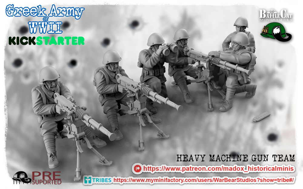 WW2 Greek HMG Teams | Battlecat 28mm Historical Wargaming Miniatures