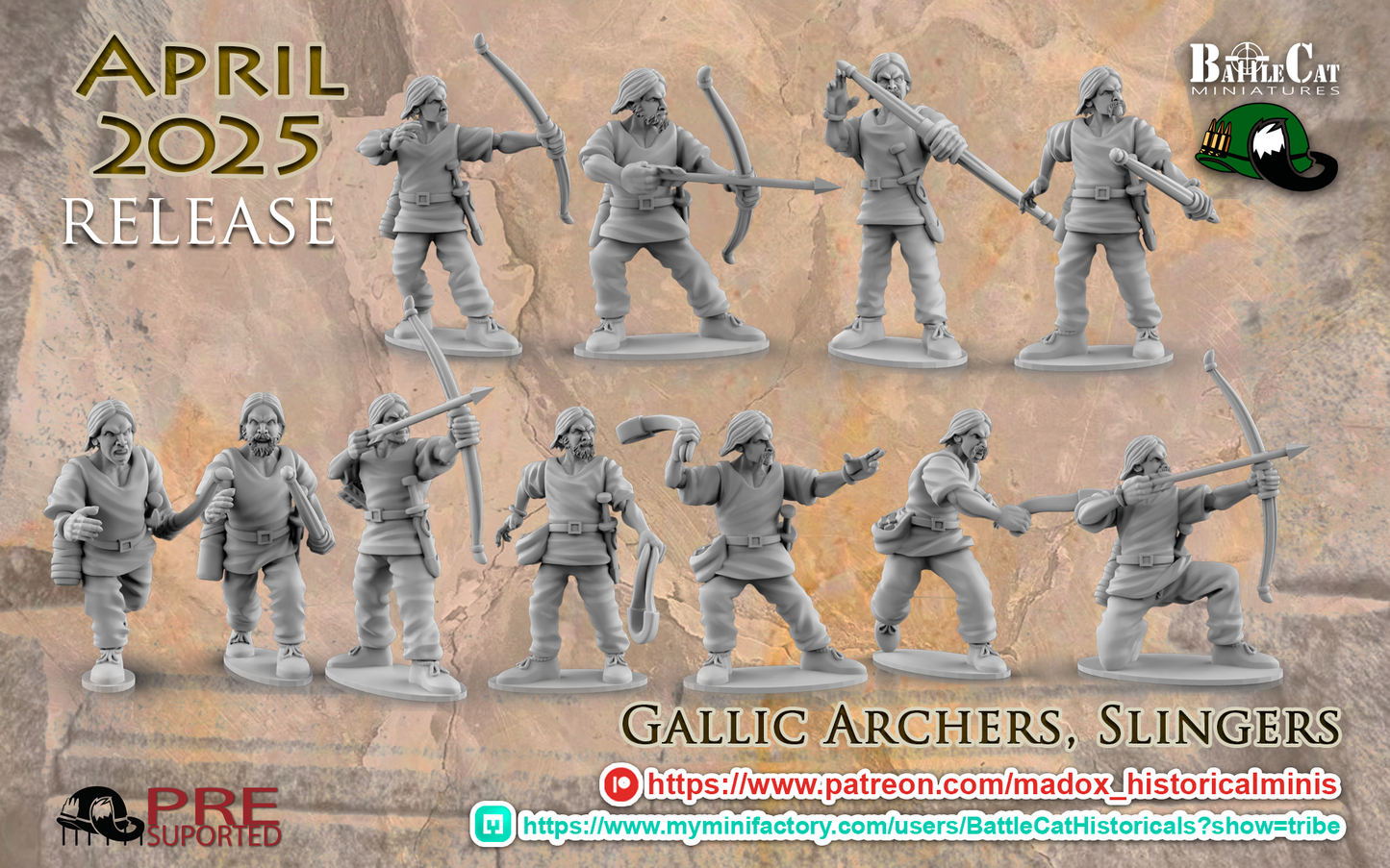 Gallic Archers & Slingers | Battlecat 28mm Historical Wargaming Miniatures Role Playing Miniatures
