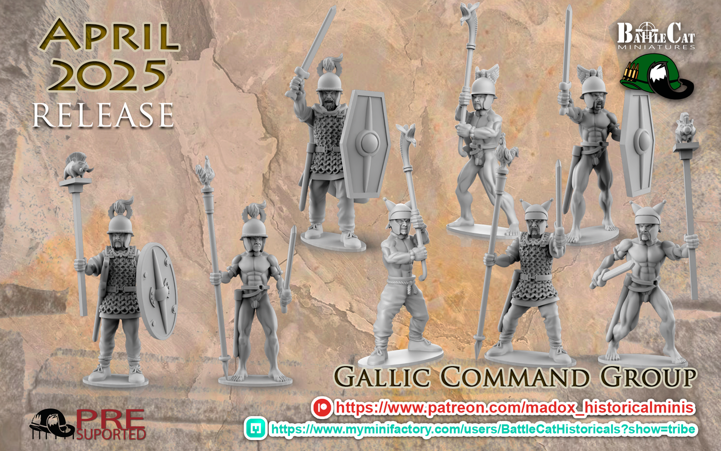 Gallic Command Group | Battlecat 28mm Historical Wargaming Miniatures Role Playing Miniatures