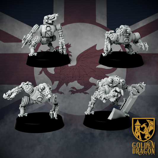 British Empire Gremlin Automaton Supports | Golden Dragon Games Weird WW2 Role Playing Miniatures