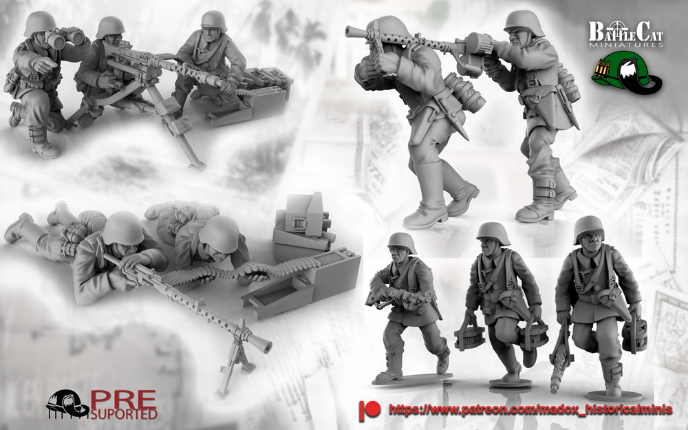 WW2 German Luftwaffe MMG Teams | Battlecat 28mm Historical Wargaming Miniatures