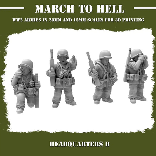 WW2 UNITES STATES MARINES (USM) HQ 02 | 3DBreed 15mm Wargaming Miniatures