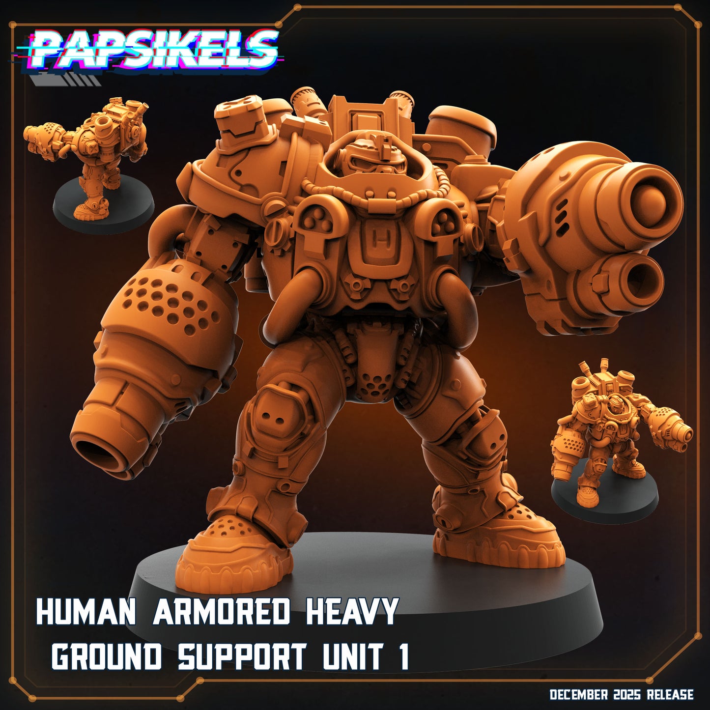 Human Colonies Ranger Heavy Suits | Papsikels 32mm Sci Fi Miniatures