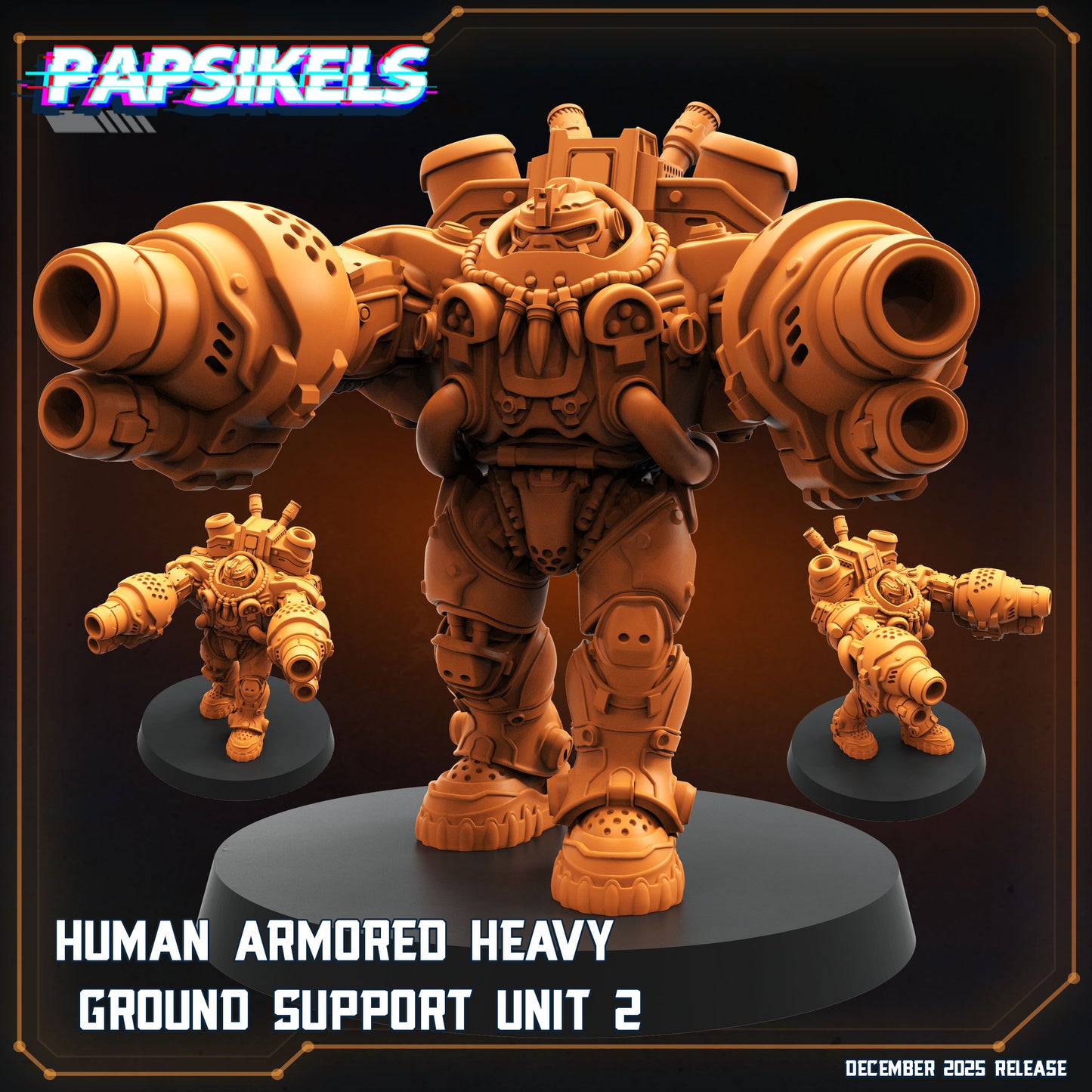 Human Colonies Ranger Heavy Suits | Papsikels 32mm Sci Fi Miniatures