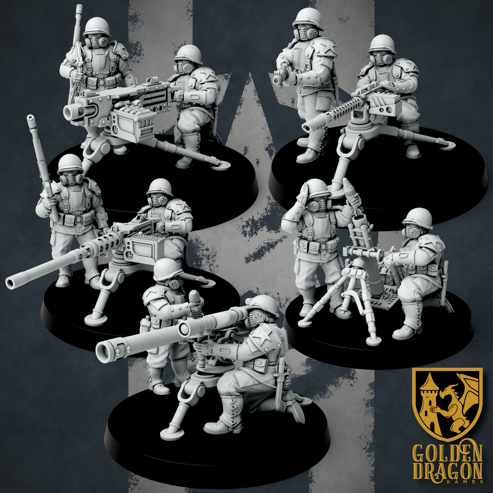 United States of America Infantry Heavy Weapons | Golden Dragon Games Weird WW2 Role Playing Miniatures