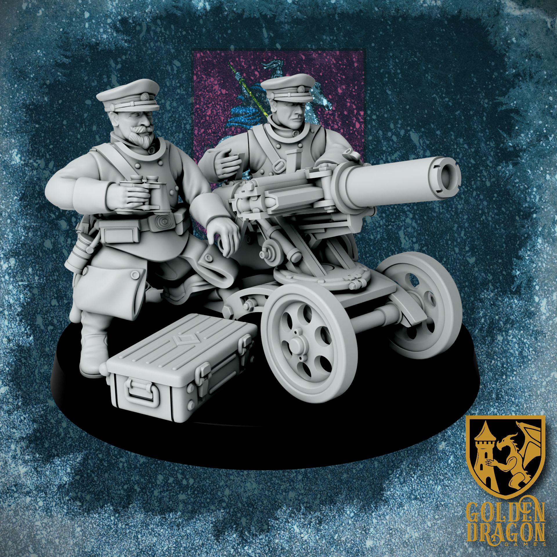 Russian Empire Guards Weapon Teams | Golden Dragon Games Weird WW2 AGL Role Playing Miniatures