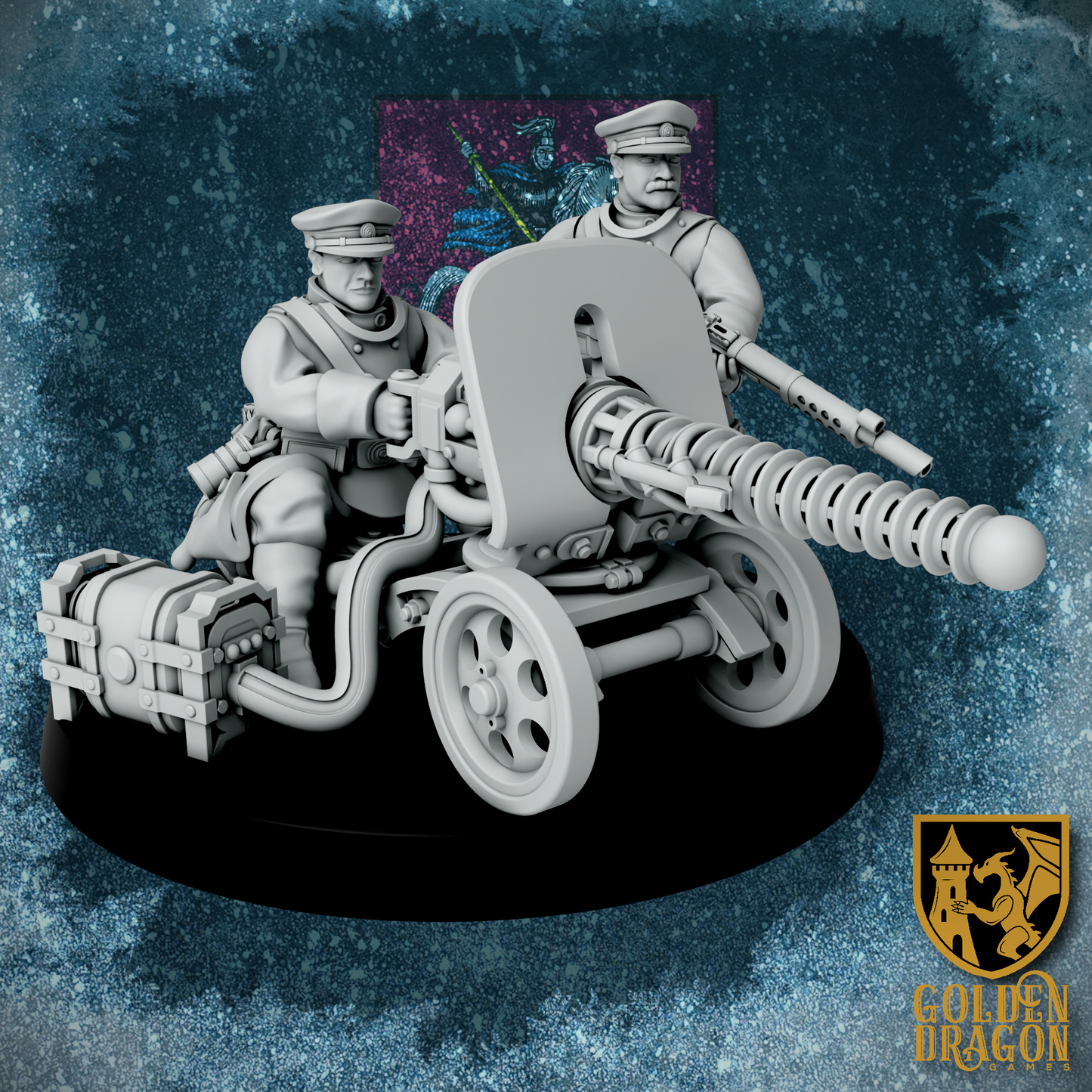 Russian Empire Guards Weapon Teams | Golden Dragon Games Weird WW2 Beam Caster Role Playing Miniatures