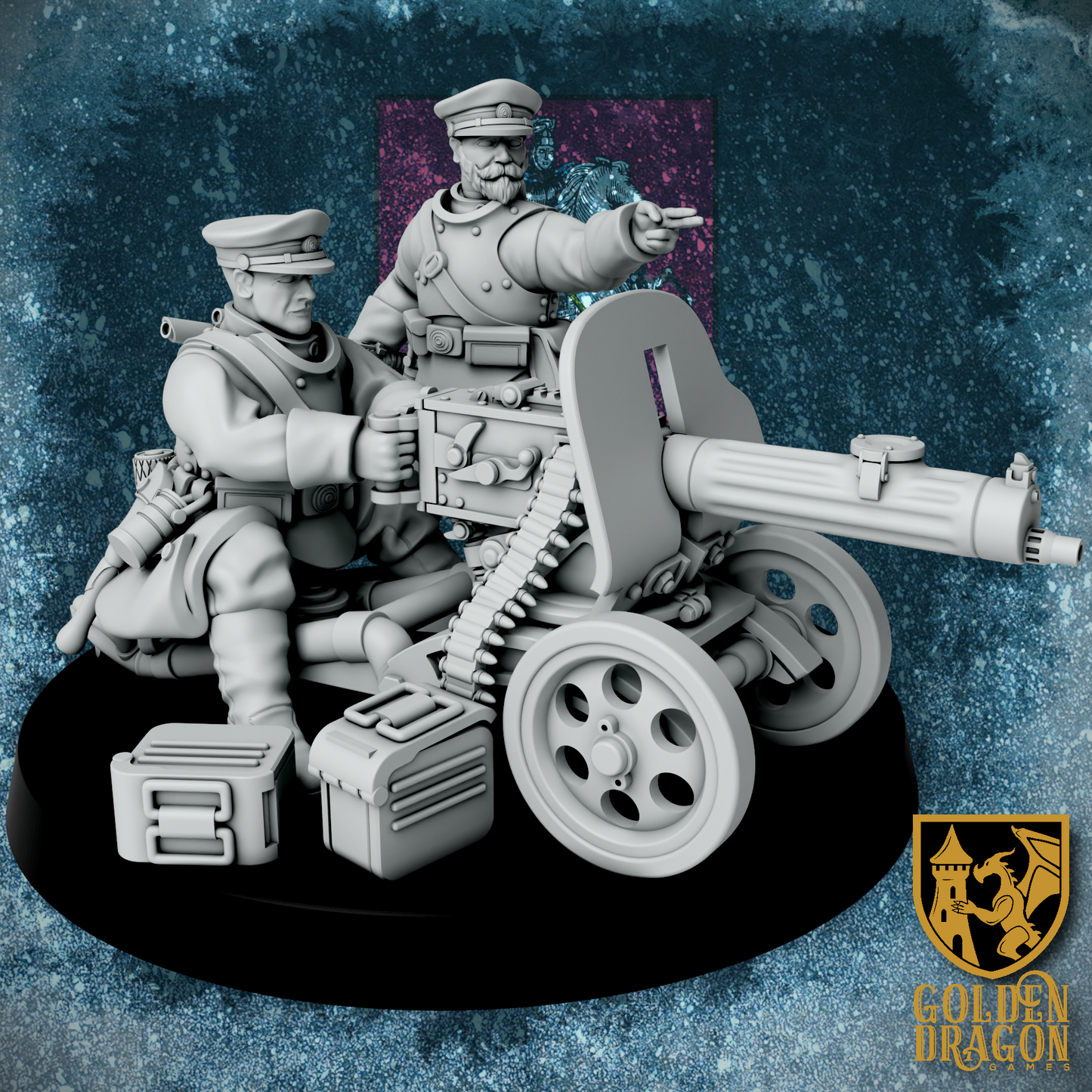 Russian Empire Guards Weapon Teams | Golden Dragon Games Weird WW2 HMG Role Playing Miniatures