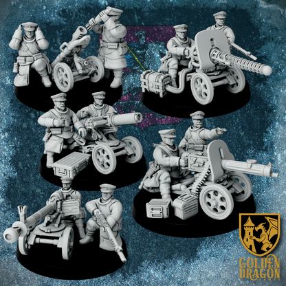 Russian Empire Guards Weapon Teams | Golden Dragon Games Weird WW2 Role Playing Miniatures