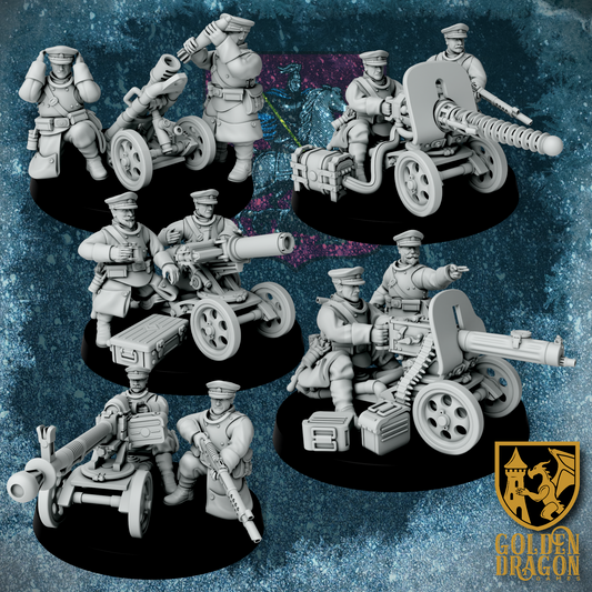 Russian Empire Guards Weapon Teams | Golden Dragon Games Weird WW2 Role Playing Miniatures