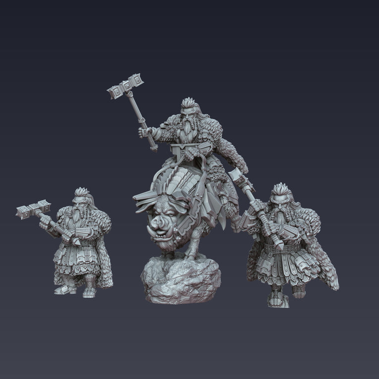 Iron Blooded Dwarf Lord (No Helms) | 25mm Fantasy Wargaming Miniatures