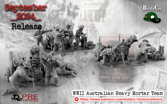 WW2 Australian Pacific Heavy Mortar Teams | Battlecat 28mm Historical Wargaming Miniatures Role Playing Miniatures