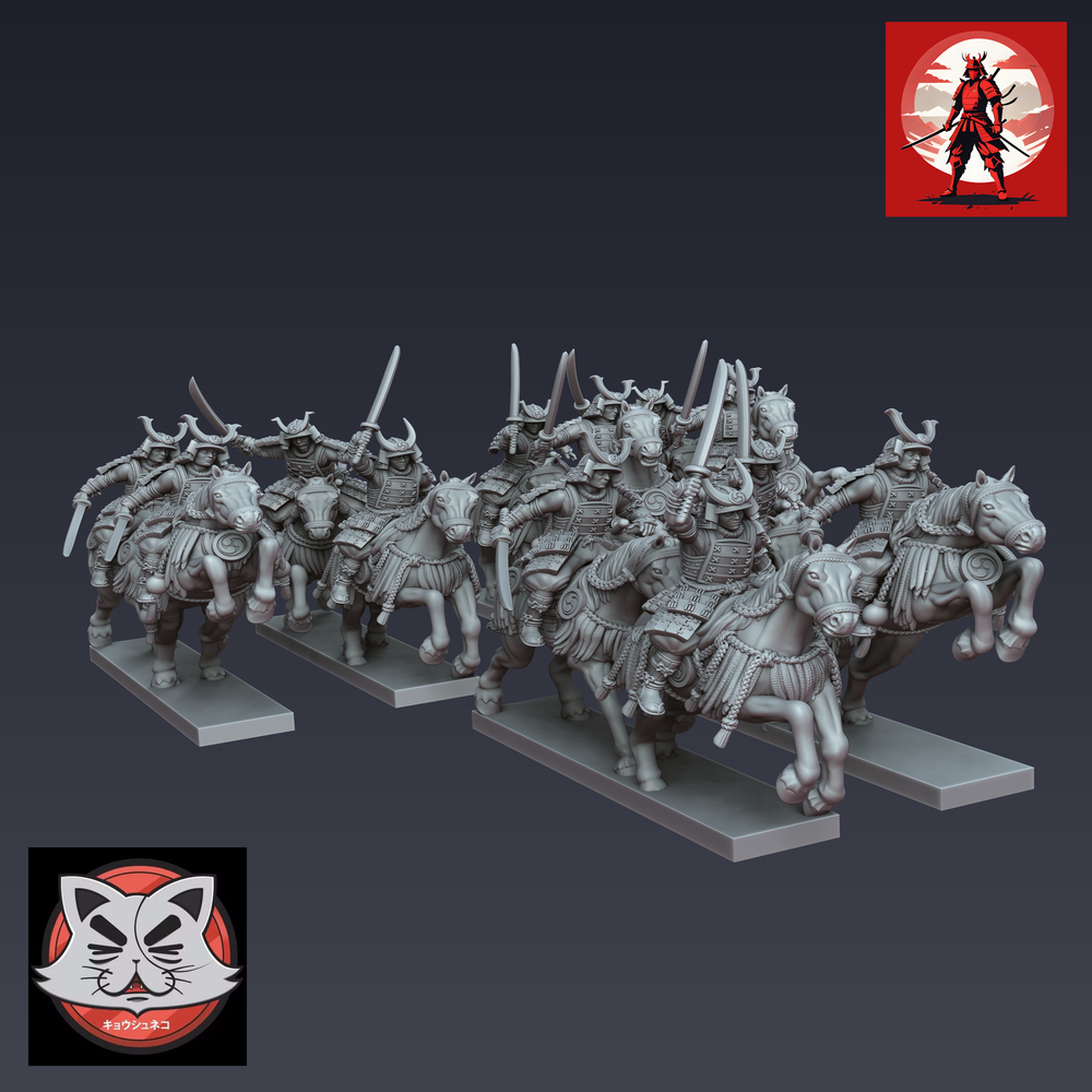 Nippon Samurai Cavalry | OzWG X Kyoushuneko 10mm Fantasy Wargaming Miniatures