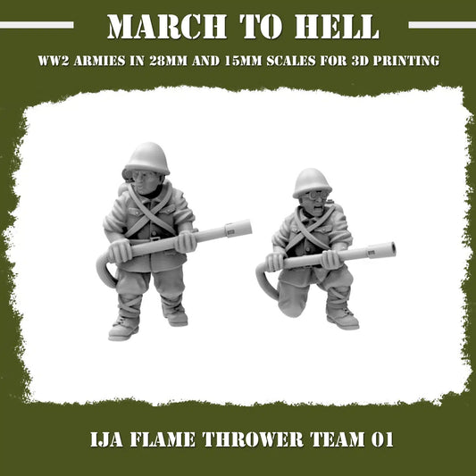 WW2 IMPERIAL JAPANESE ARMY (IJA) FLAME THROWER TEAM | 3DBreed 15mm Wargaming Miniatures