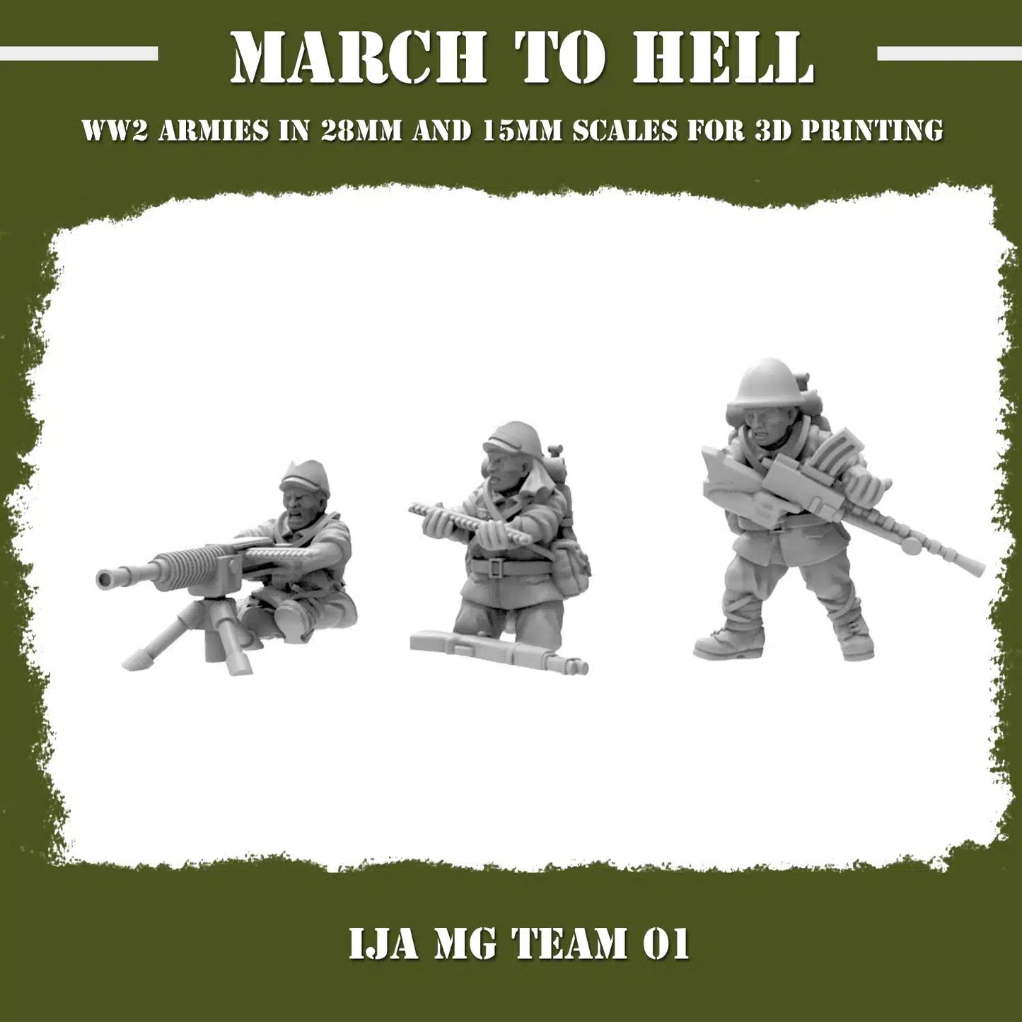 WW2 IMPERIAL JAPANESE ARMY (IJA) MACHIGUN TEAM | 3DBreed 15mm Wargaming Miniatures