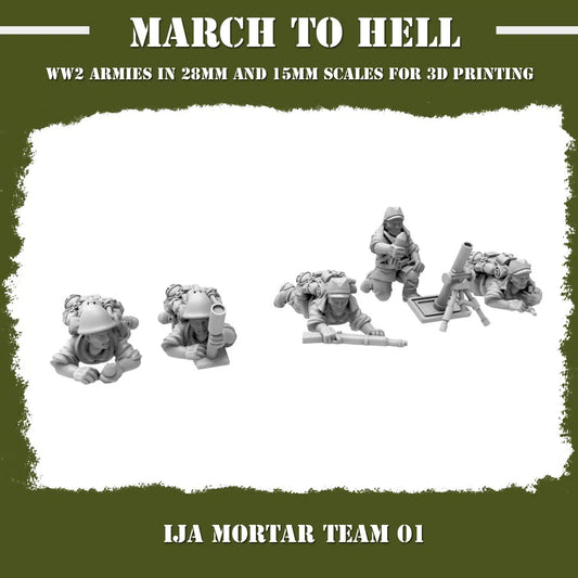 WW2 IMPERIAL JAPANESE ARMY (IJA) MOTAR TEAM | 3DBreed 15mm Wargaming Miniatures