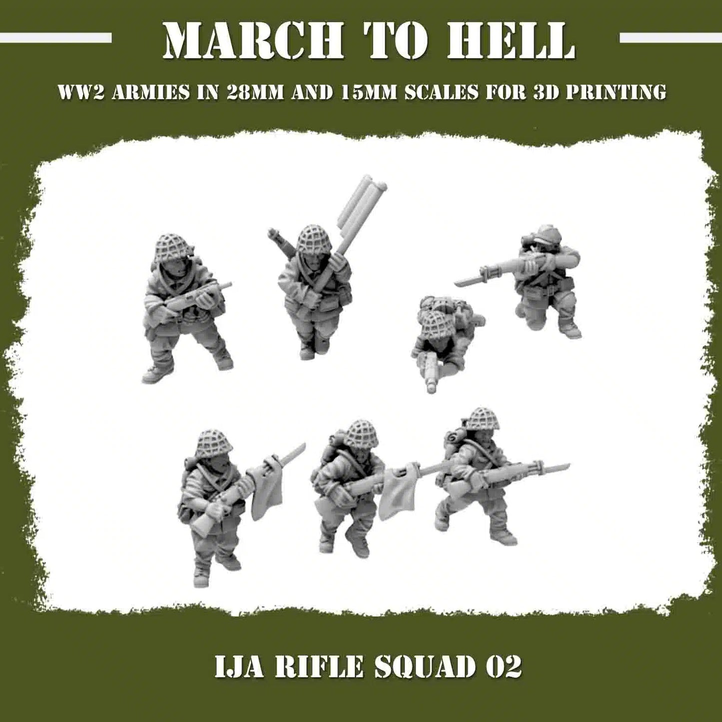 WW2 IMPERIAL JAPANESE ARMY RIFLE SQUAD | 3DBreed 15mm Wargaming Miniatures