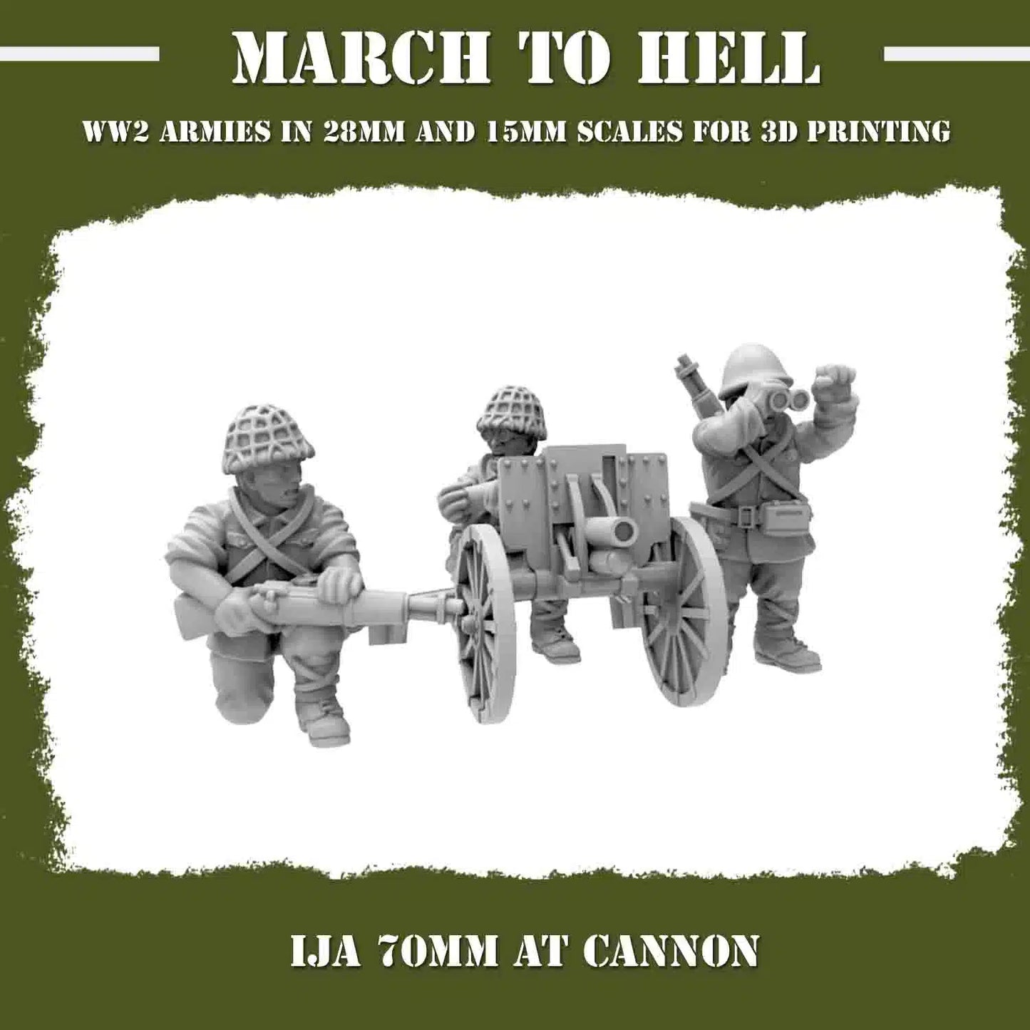WW2 IMPERIAL JAPANESE ARMY (IJA) TYPE 92 70mm CANNON | 3DBreed 15mm Wargaming Miniatures