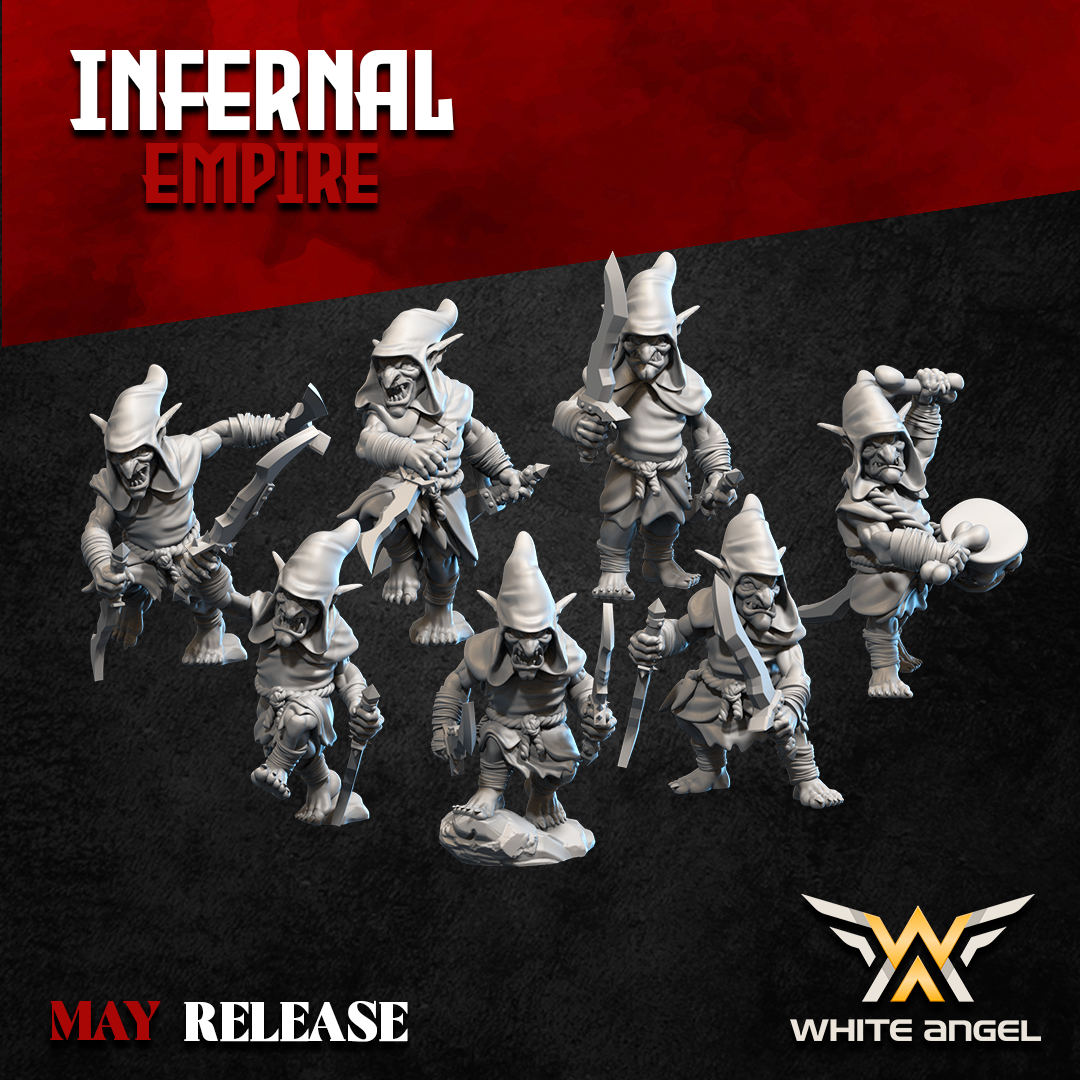 Infernal Dwarf Goblin Assassins | White Angel 28/32mm Fantasy Wargaming Miniatures Role Playing Miniatures