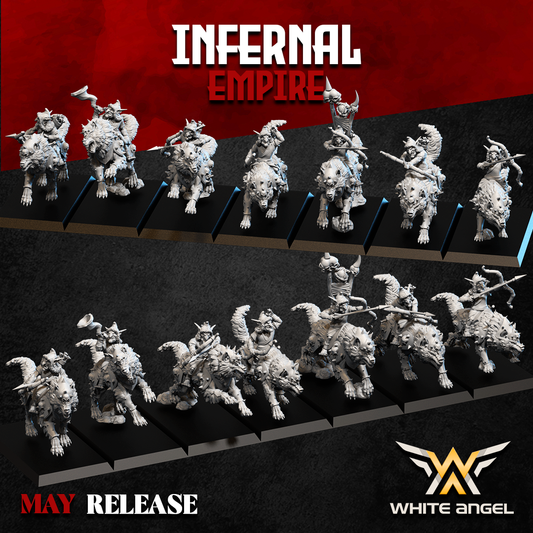 Infernal Dwarf Goblin Wolf Archers | White Angel 28/32mm Fantasy Wargaming Miniatures Role Playing Miniatures