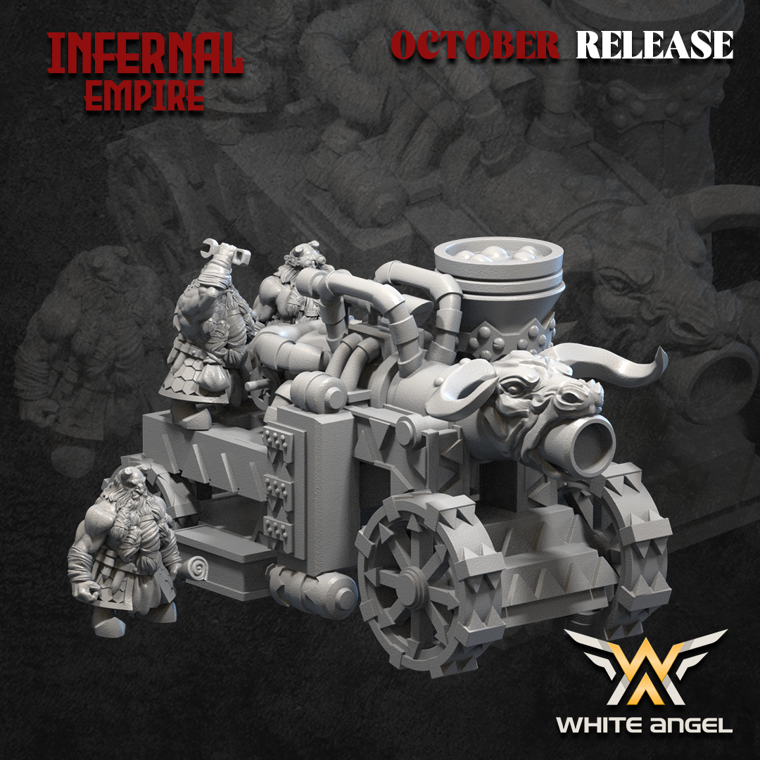 Infernal Dwarf Cannon | White Angel 28/32mm Fantasy Wargaming Miniatures Role Playing Miniatures