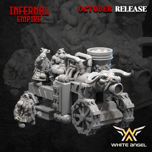 Infernal Dwarf Cannon | White Angel 28/32mm Fantasy Wargaming Miniatures Role Playing Miniatures