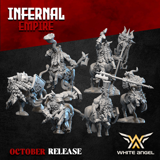 Infernal Dwarf Centaurs 3 | White Angel 28/32mm Fantasy Wargaming Miniatures Role Playing Miniatures