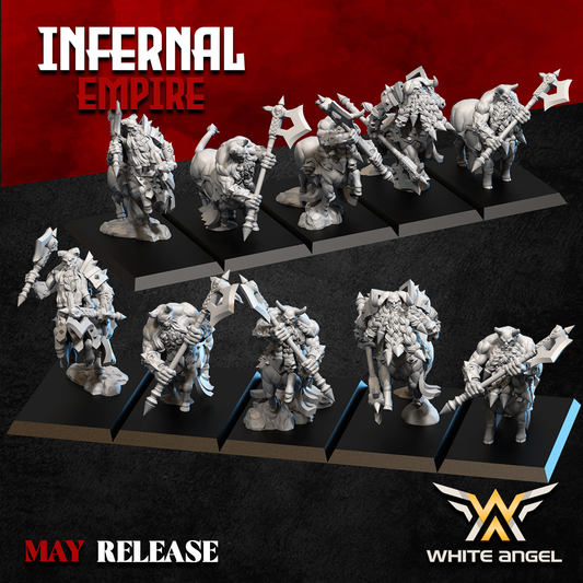 Infernal Dwarf Centaurs 2 | White Angel 28/32mm Fantasy Wargaming Miniatures Role Playing Miniatures