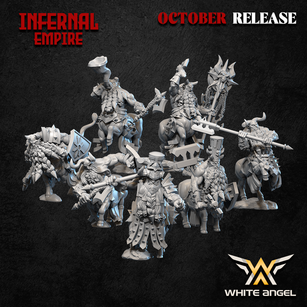 Infernal Dwarf Centaurs | White Angel 28/32mm Fantasy Wargaming Miniatures