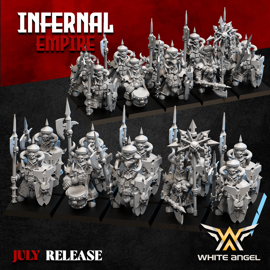 Infernal Dwarf Heavy Guard | White Angel 28/32mm Fantasy Wargaming Miniatures