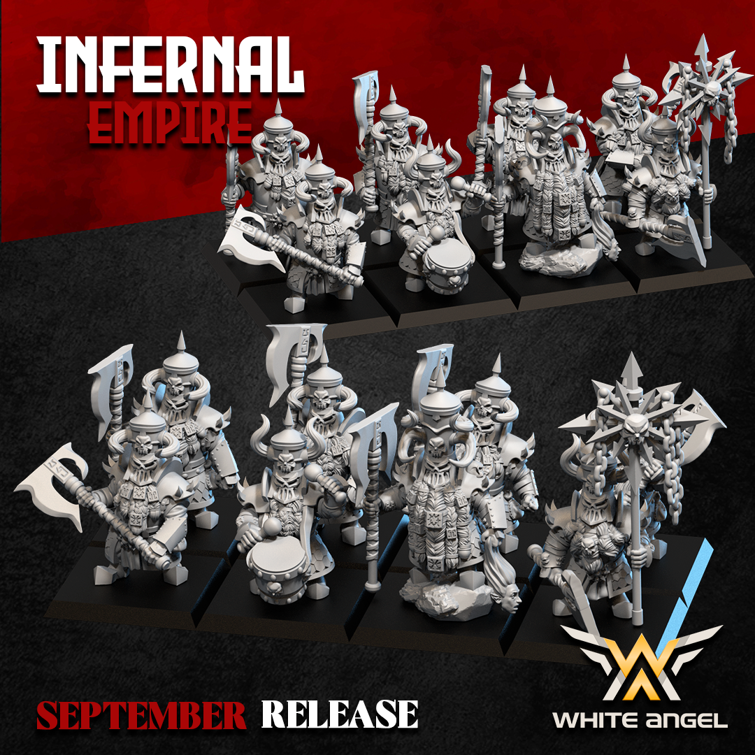 Infernal Dwarf Heavy Guard 2H | White Angel 28/32mm Fantasy Wargaming Miniatures