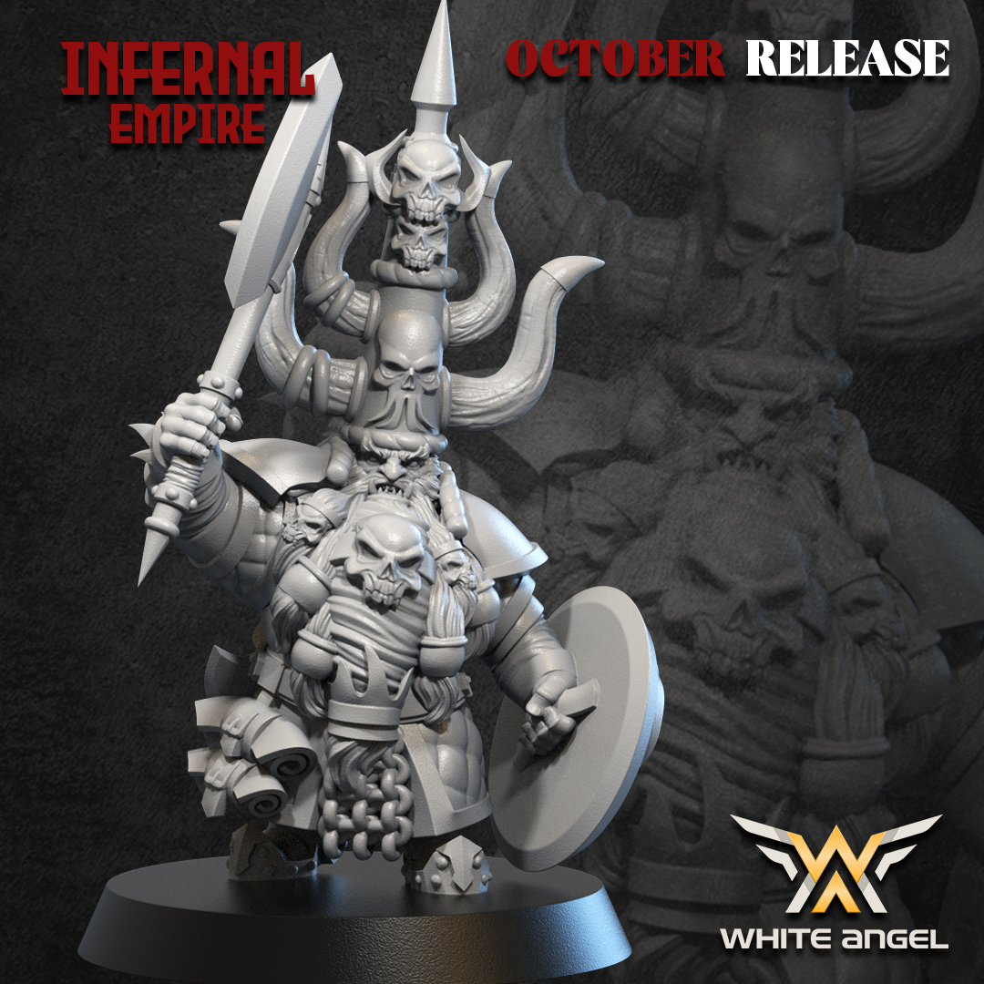 Infernal Dwarf King | White Angel 28/32mm Fantasy Wargaming Miniatures Role Playing Miniatures