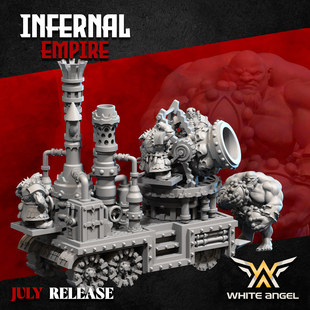 Infernal Dwarf Mortar | White Angel 28/32mm Fantasy Wargaming Miniatures