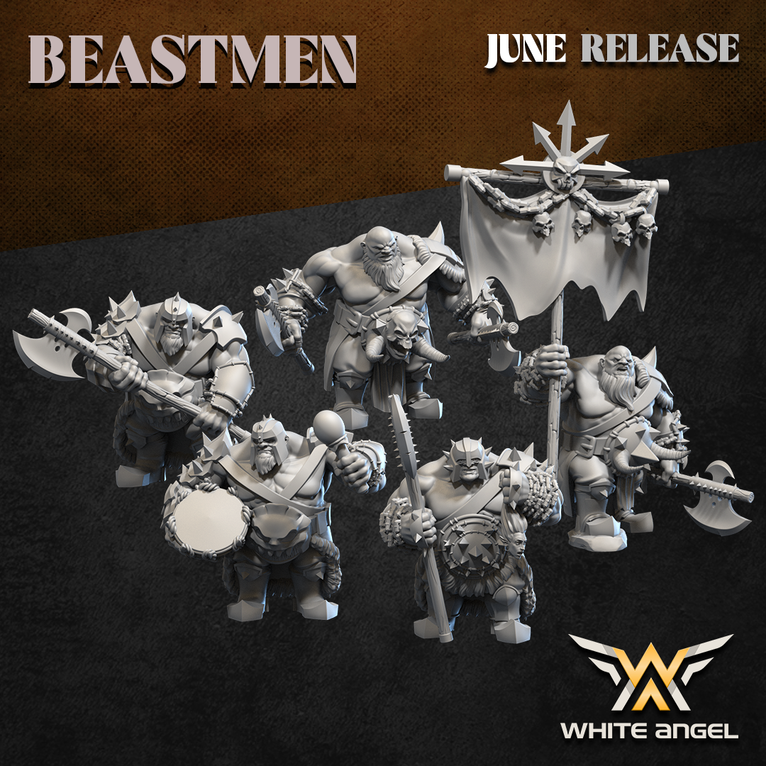 Beastmen Infernal Ogres | White Angel 28/32mm Fantasy Wargaming Miniatures