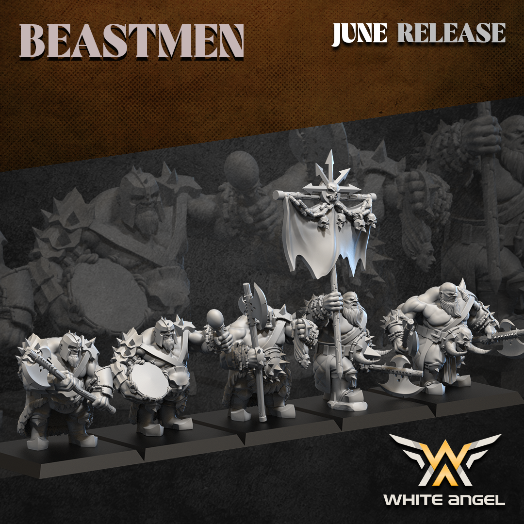Beastmen Infernal Ogres | White Angel 28/32mm Fantasy Wargaming Miniatures