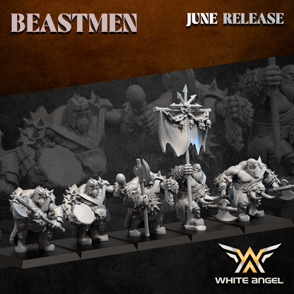 Beastmen Infernal Ogres | White Angel 28/32mm Fantasy Wargaming Miniatures