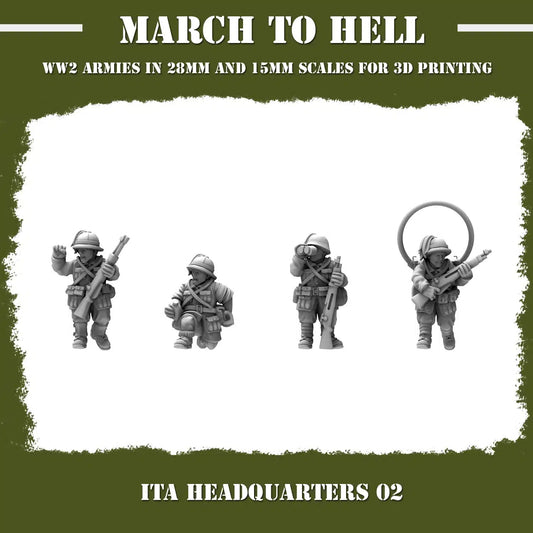 WW2 ITALIAN ARMY (BERSAGLIERI) HQ 02 | 3DBreed 15mm Wargaming Miniatures