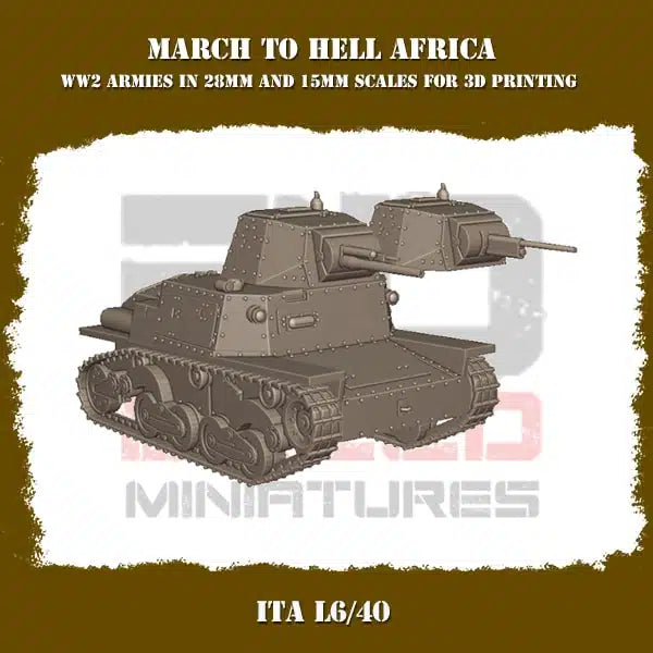 WW2 REGIO ESERCITO FIAT L6/40 | 3DBreed 15mm Wargaming Miniatures