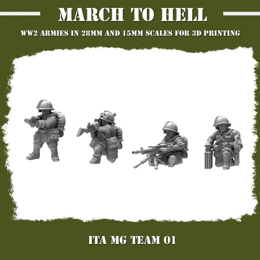WW2 ITALIAN ARMY (BERSAGLIERI) MG TEAM | 3DBreed 15mm Wargaming Miniatures