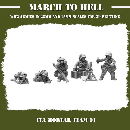 WW2 ITALIAN ARMY (BERSAGLIERI) MORTAR TEAM | 3DBreed 15mm Wargaming Miniatures