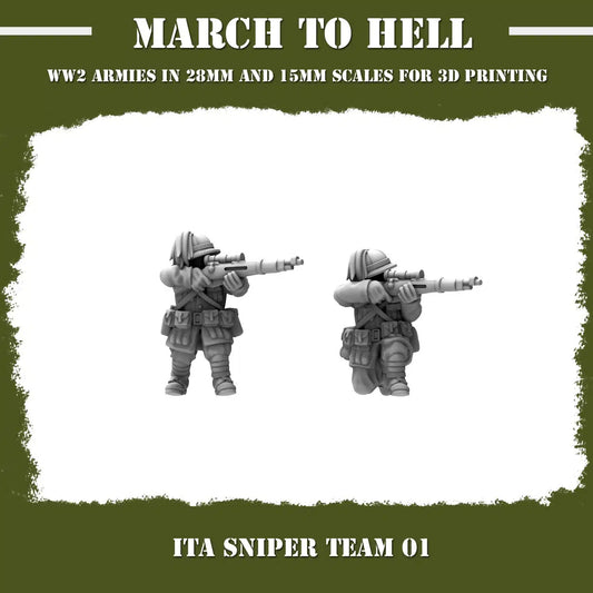 WW2 ITALIAN ARMY (BERSAGLIERI) SNIPER TEAM | 3DBreed 15mm Wargaming Miniatures