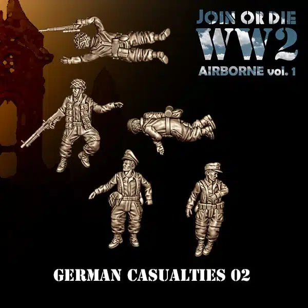 AIRBORNE VOL 1 GERMAN FALLSCHIRMJÄGER Casualties 02 | 3D Breed 28mm WW2 Wargaming Miniatures