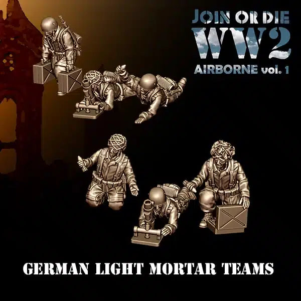 AIRBORNE VOL 1 GERMAN FALLSCHIRMJÄGER Light Mortar Teams | 3D Breed 28mm WW2 Wargaming Miniatures