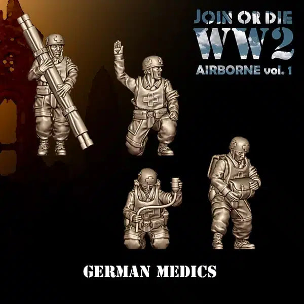 AIRBORNE VOL 1 GERMAN FALLSCHIRMJÄGER Medics | 3D Breed 28mm WW2 Wargaming Miniatures
